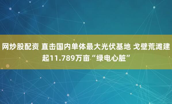 网炒股配资 直击国内单体最大光伏基地 戈壁荒滩建起11.789万亩“绿电心脏”